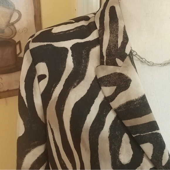 Chico’s 2 Animal Print Lined Blazer Jacket L 12 - Picture 3 of 7